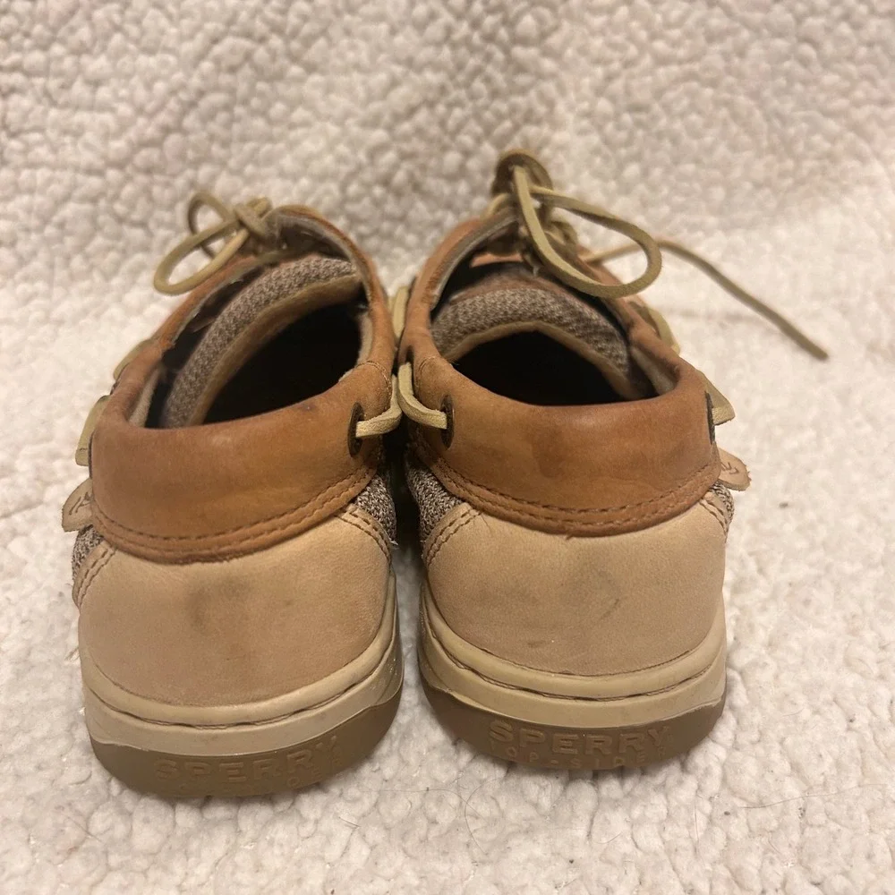 Sperry Top-Sider Mens Tan Beige Leather 6.5M Boat Shoes Loafers Classic Nautical